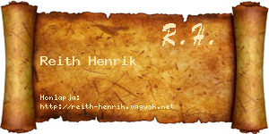 Reith Henrik névjegykártya